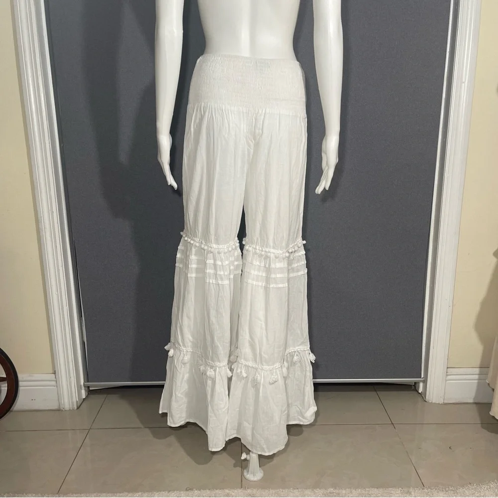 Antica Sartoria by Giacomo Cirque white embellished wide leg pants - Picture 7 of 9